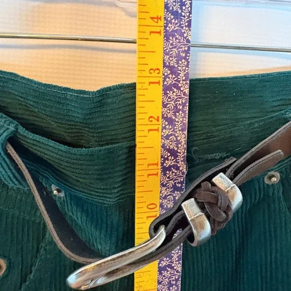 Vintage 80s 90s Stefano Basics Women's Teal Corduroy High Waisted Pants Size 12 - Picture 3 of 7